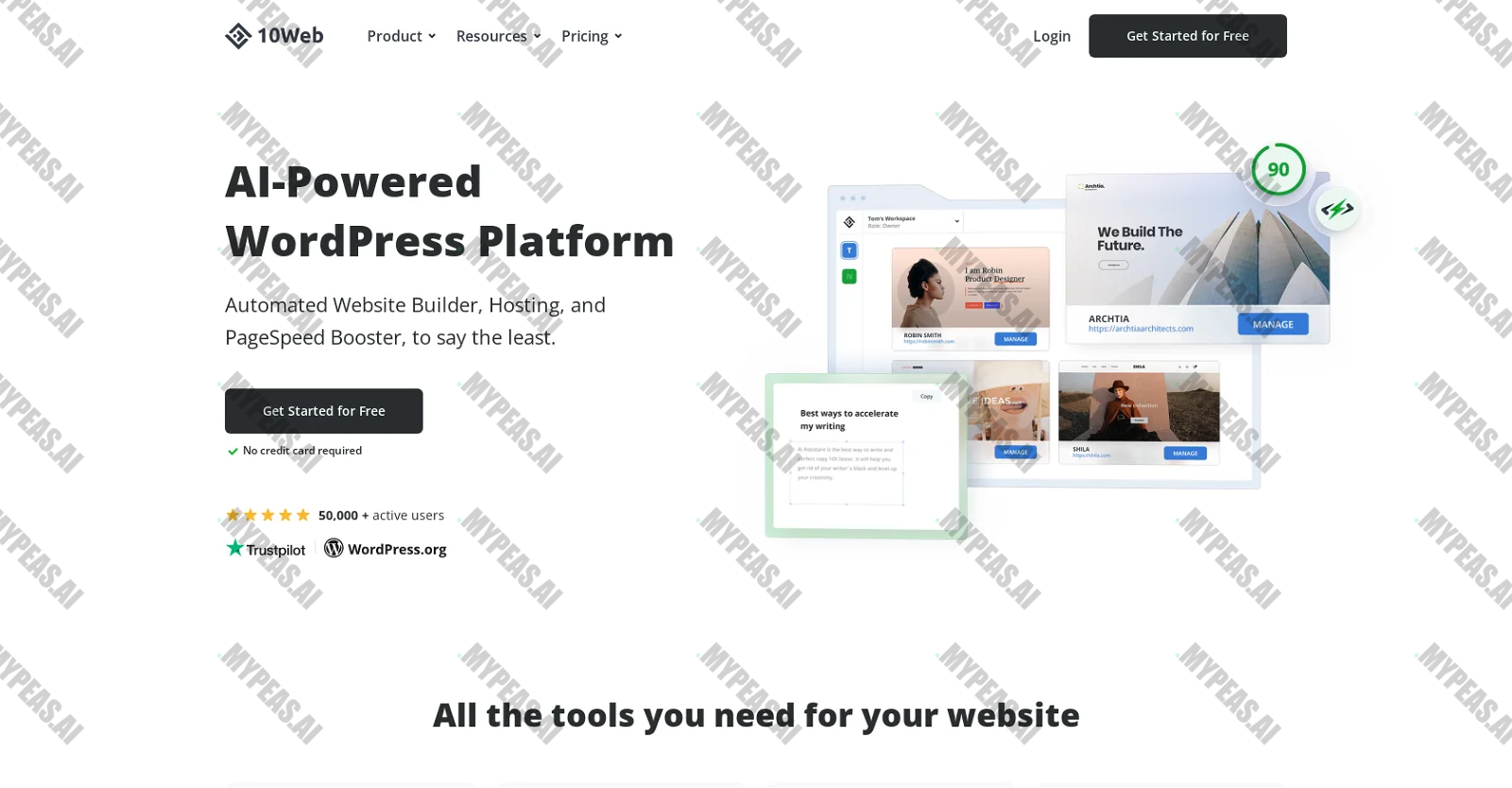 10Web screenshot