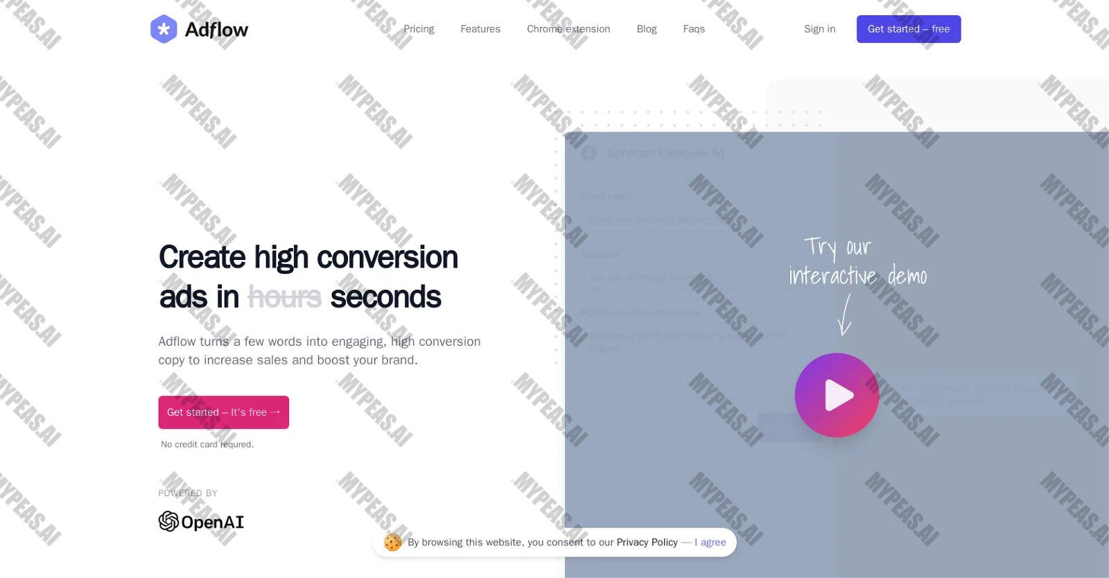 Adflow screenshot