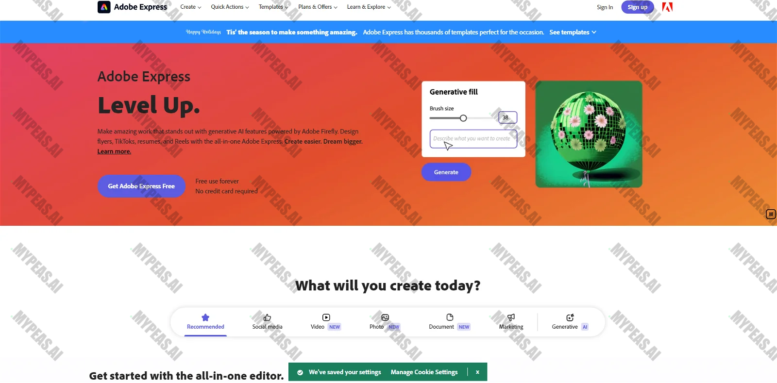 Adobe Express screenshot