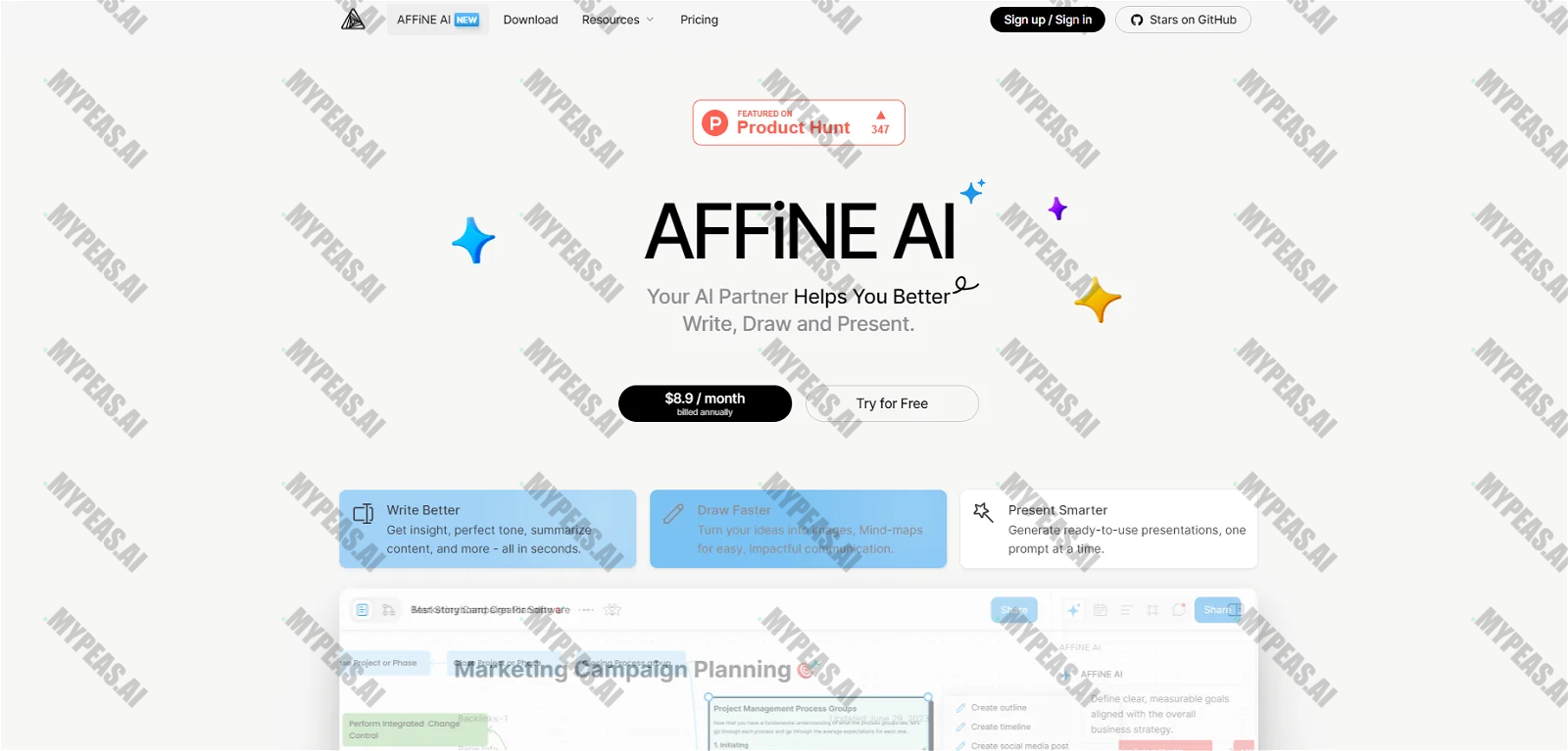AFFiNE AI screenshot