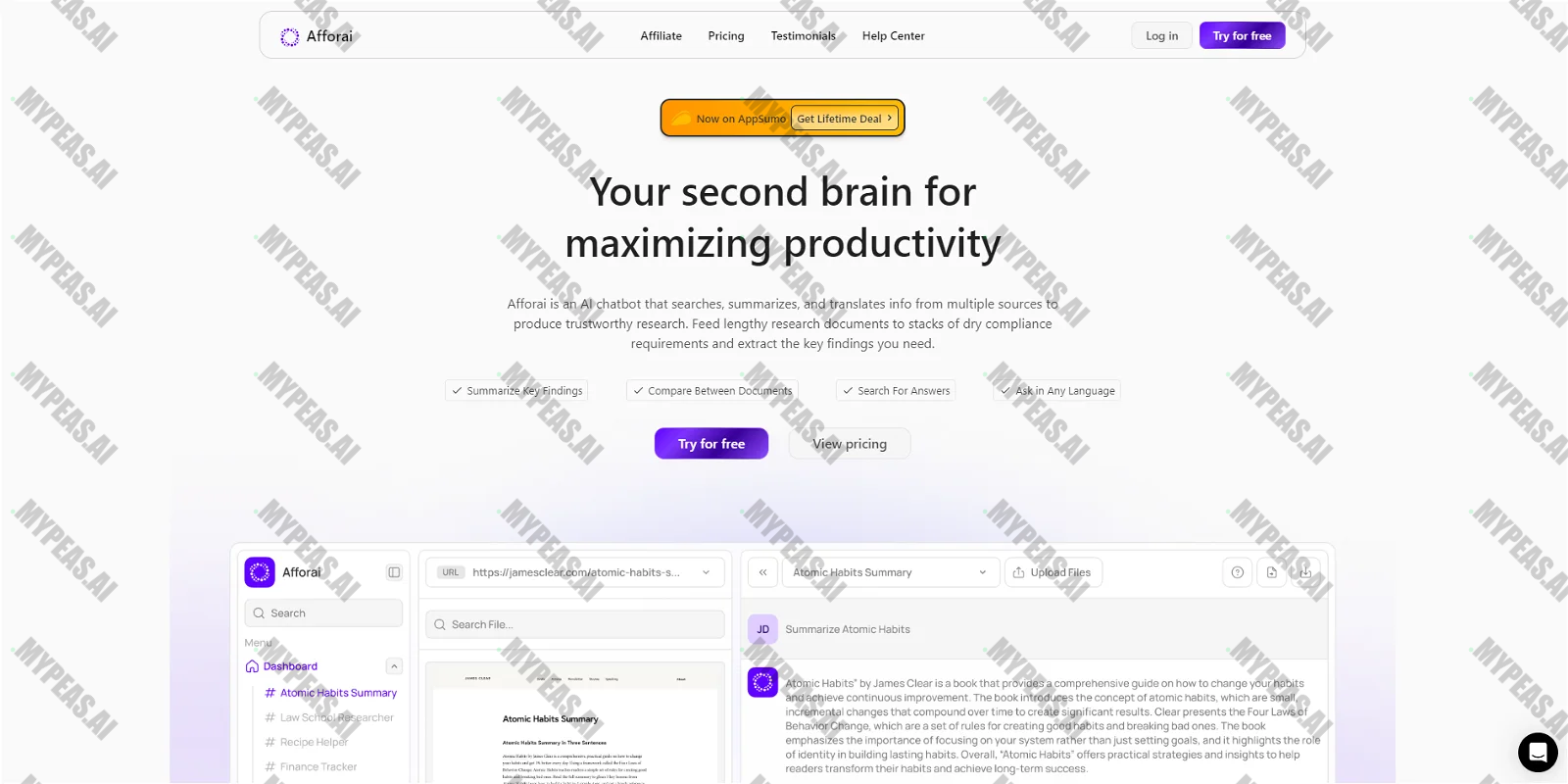 Afforai screenshot