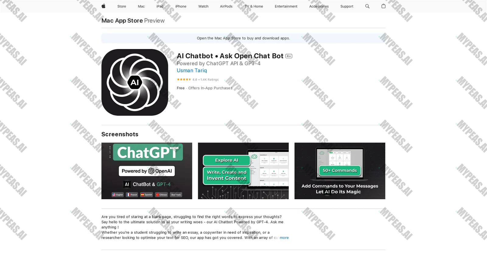 AI Chatbot screenshot