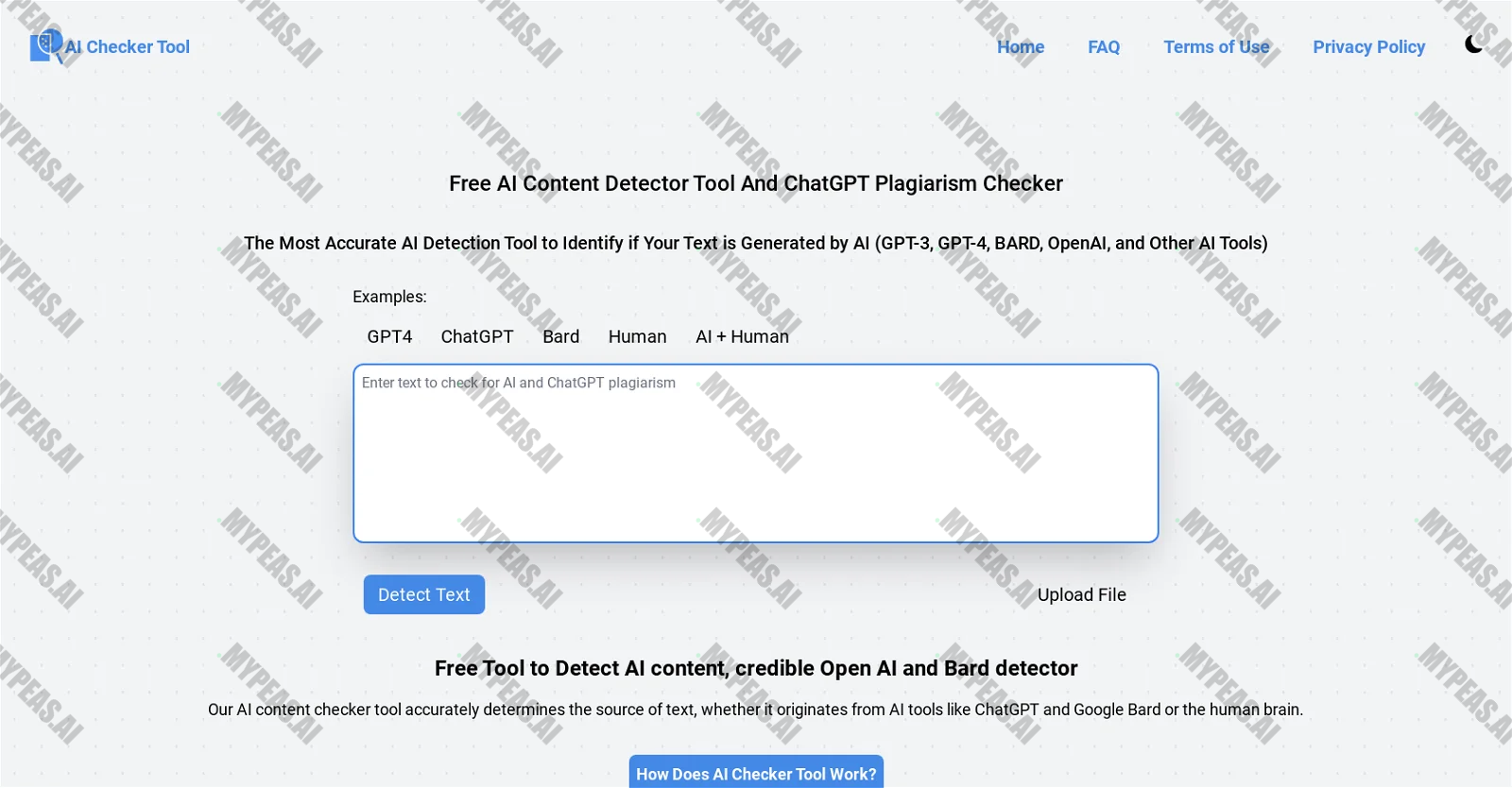 AI Checker Tool screenshot