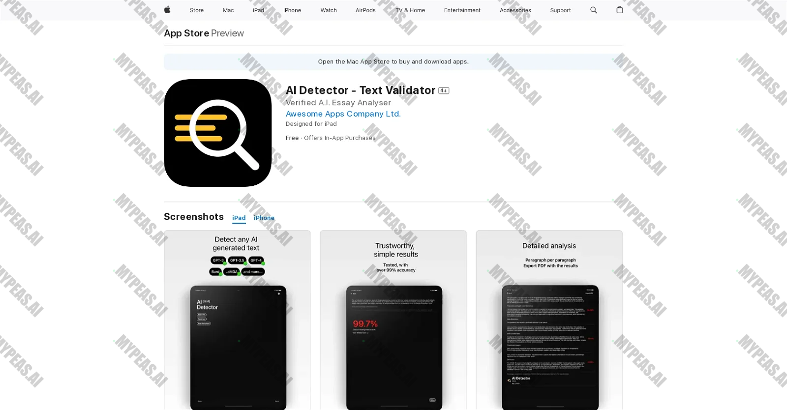 AI Detector screenshot