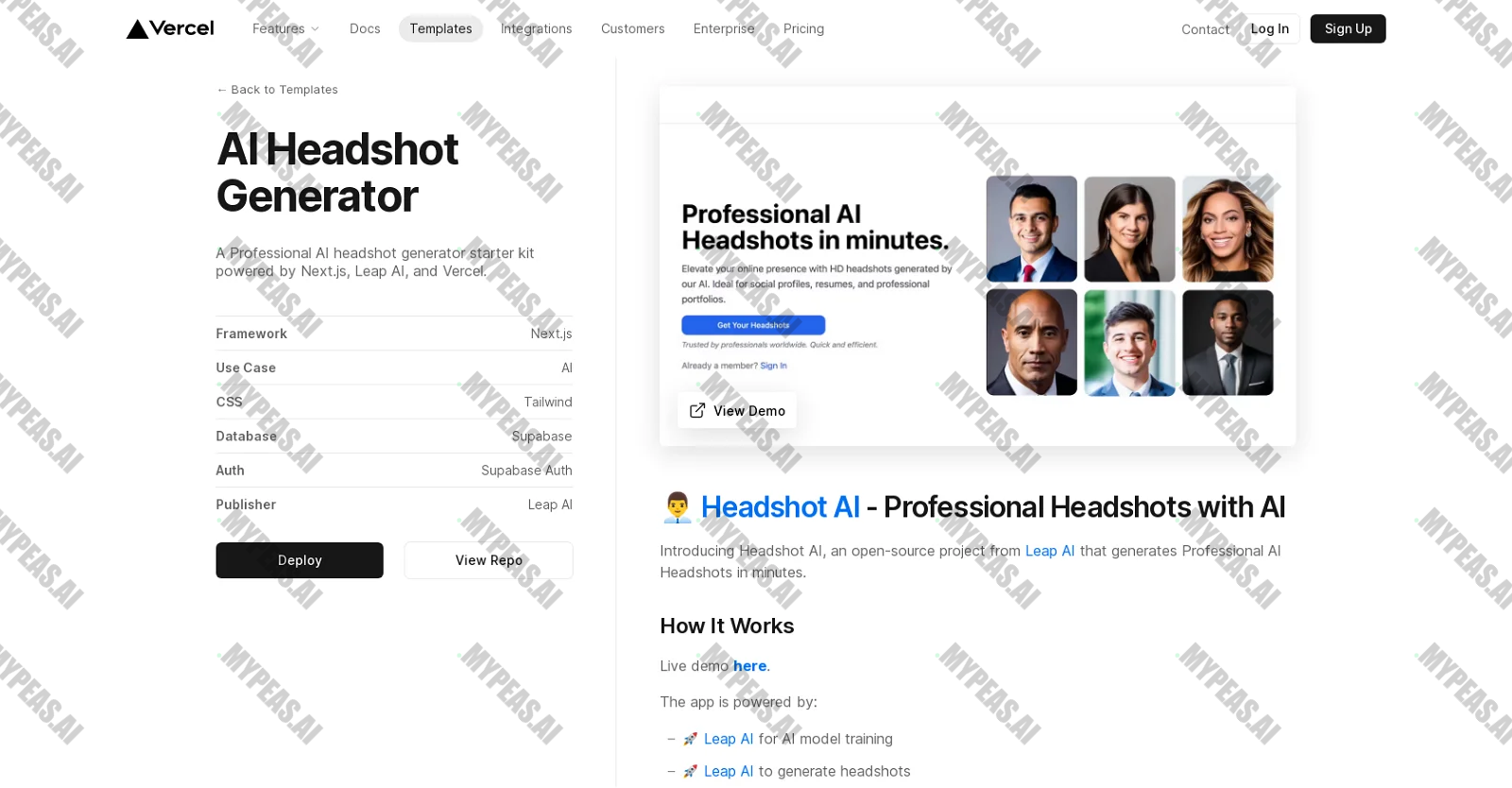 AI Headshot Generator screenshot