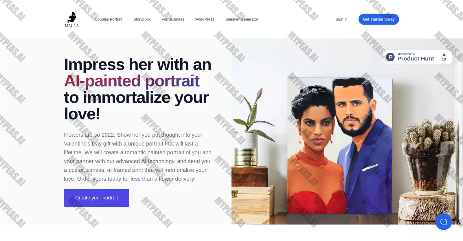 AI-Painted Romantic Printed Portraits screenshot
