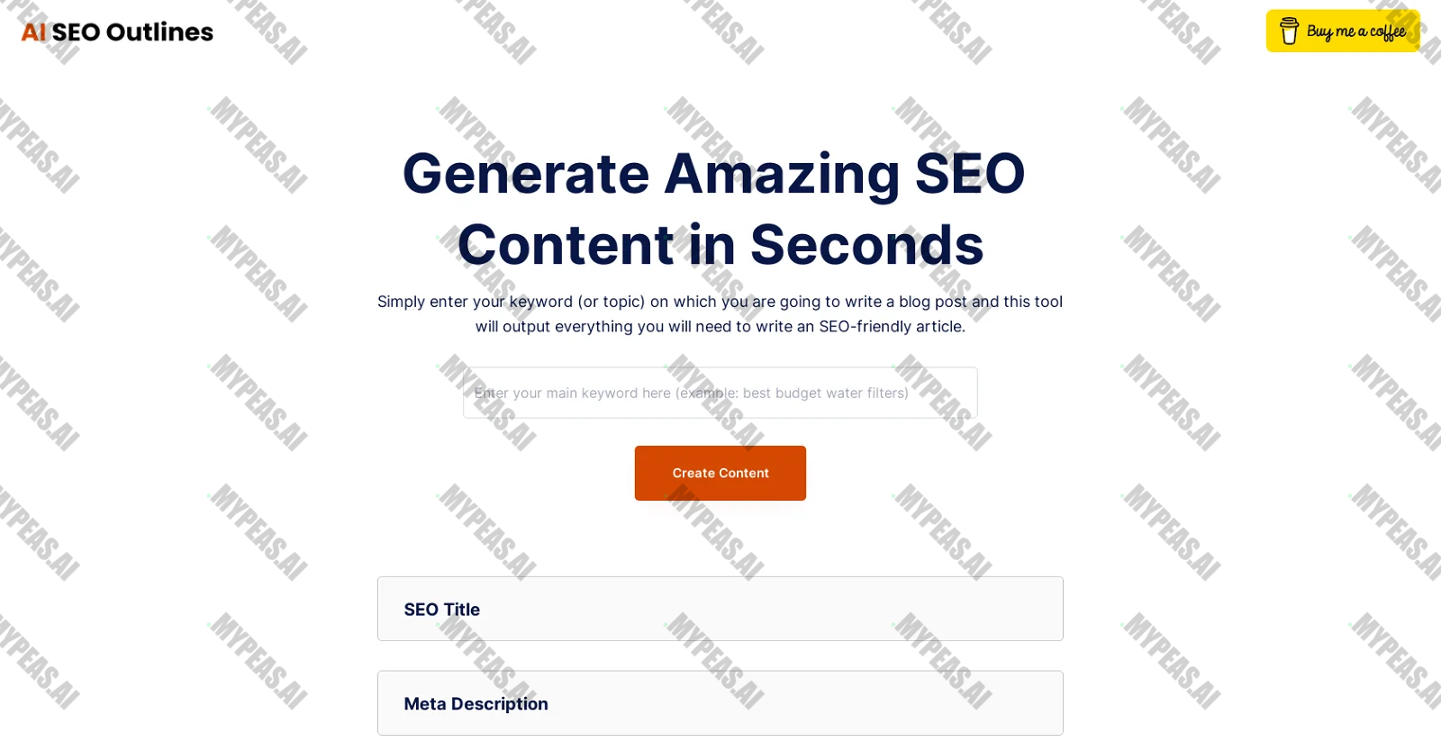 AI SEO Outlines screenshot