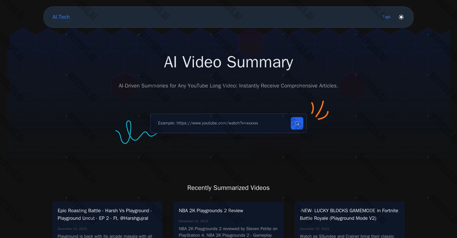 AI Video Summary Top screenshot