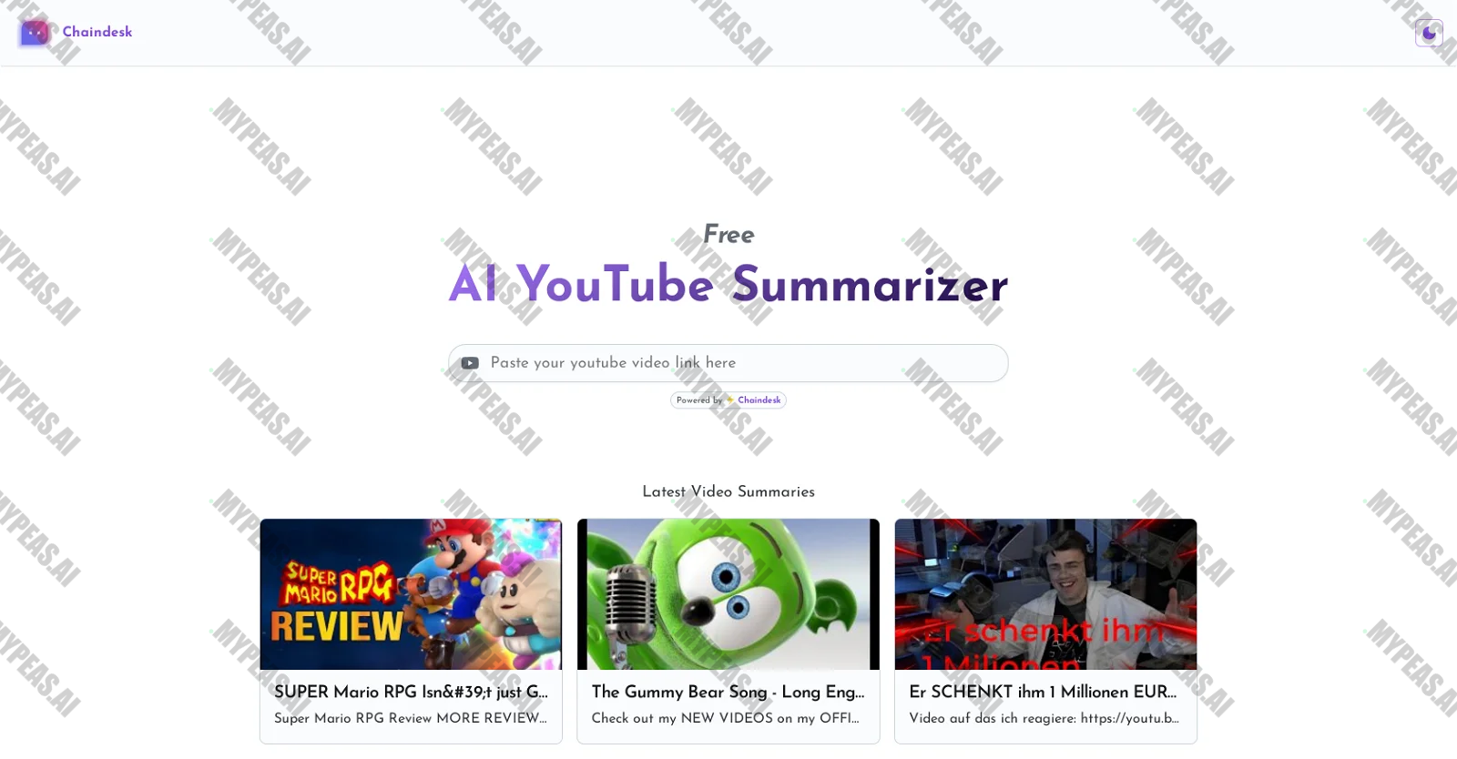 AI YouTube Summarizer screenshot