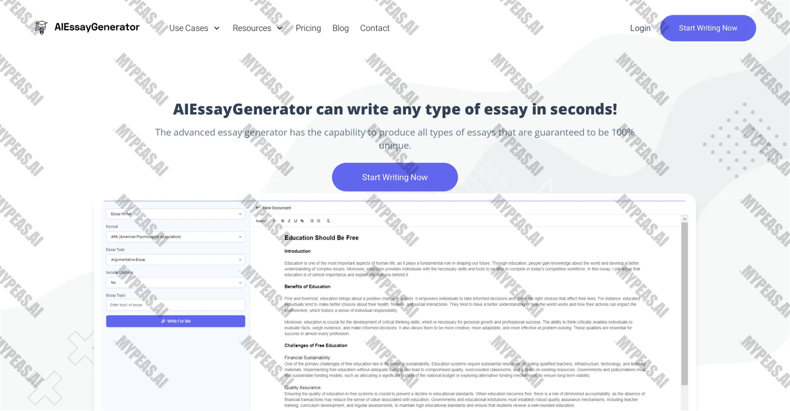 AIEssayGenerator screenshot