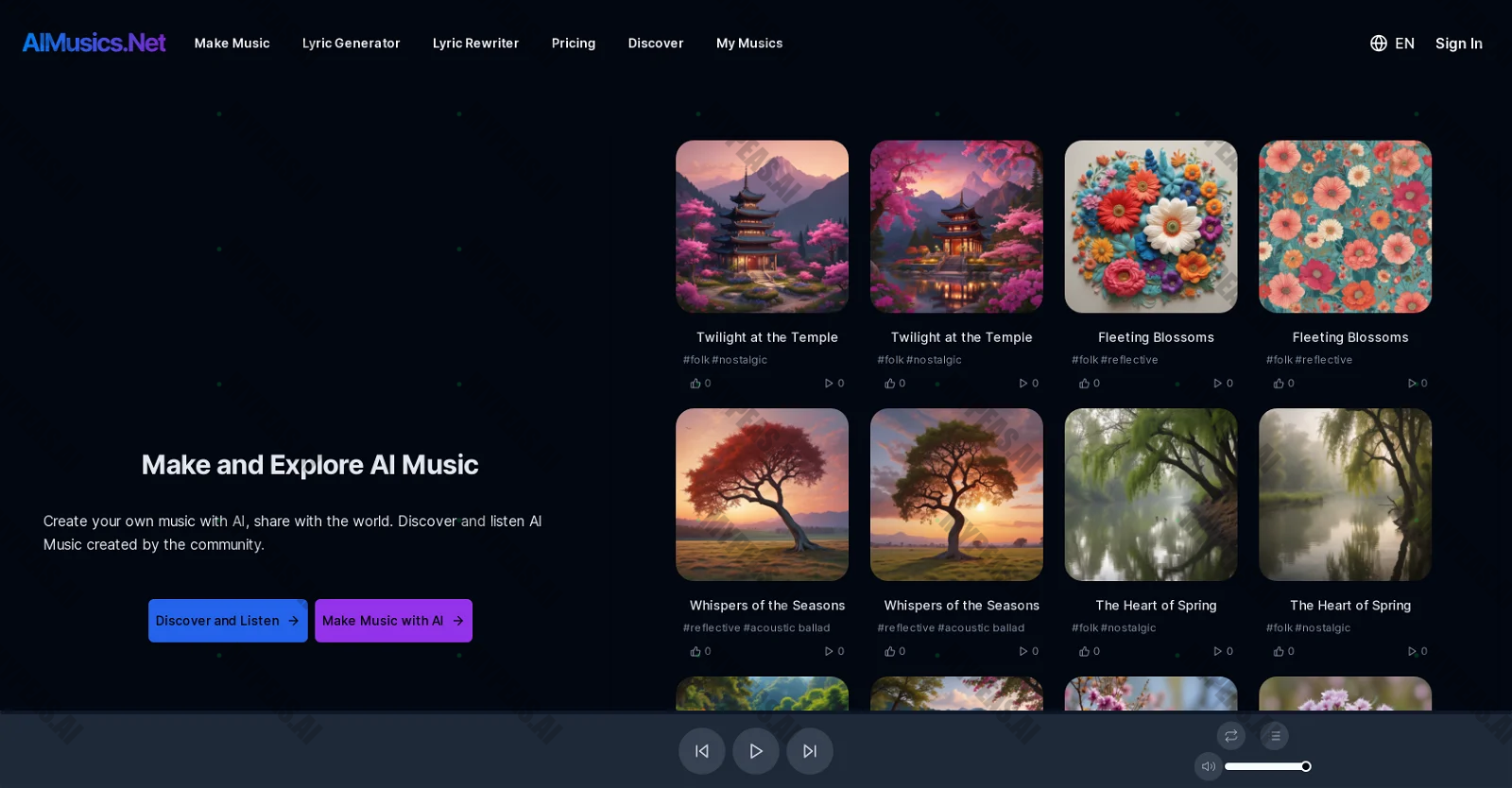 AIMusics.Net screenshot