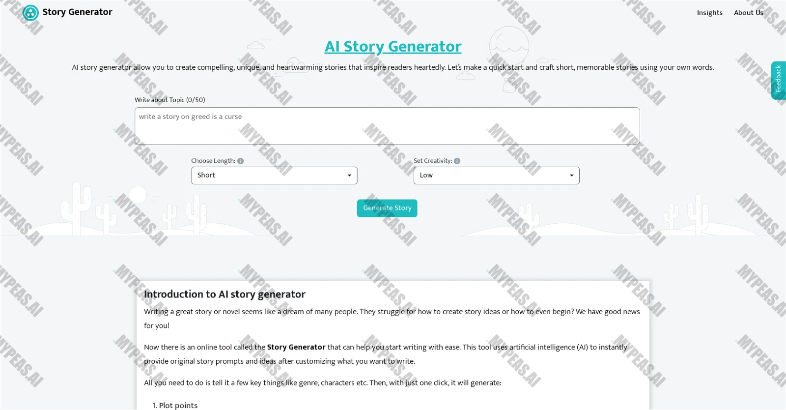 AIStoryGenerator.com screenshot