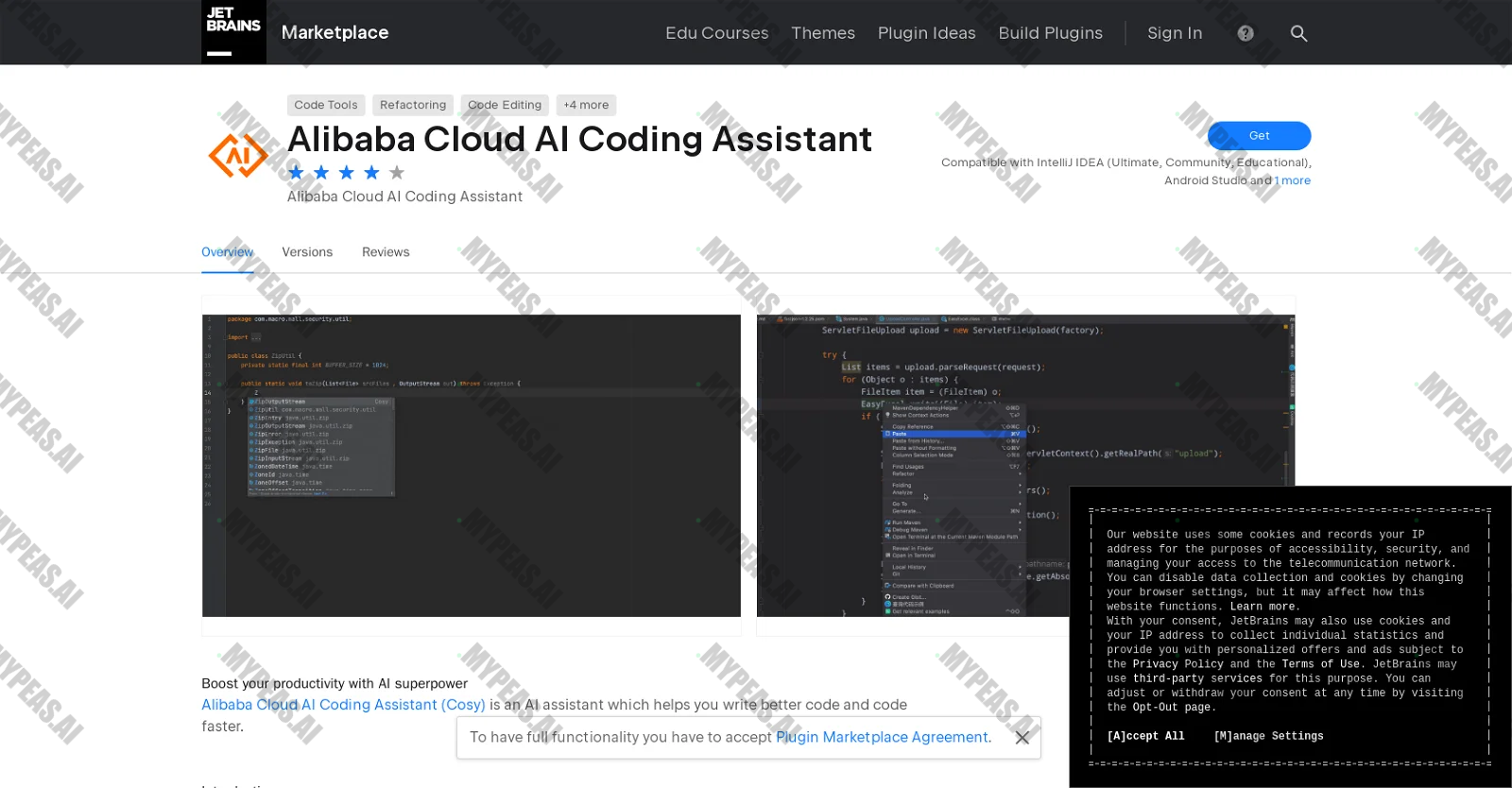 Alibaba coding assistant screenshot