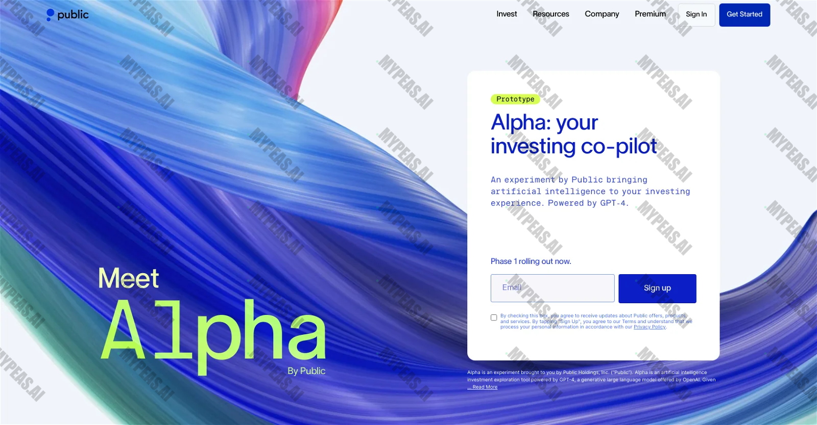 Alpha by Public screenshot