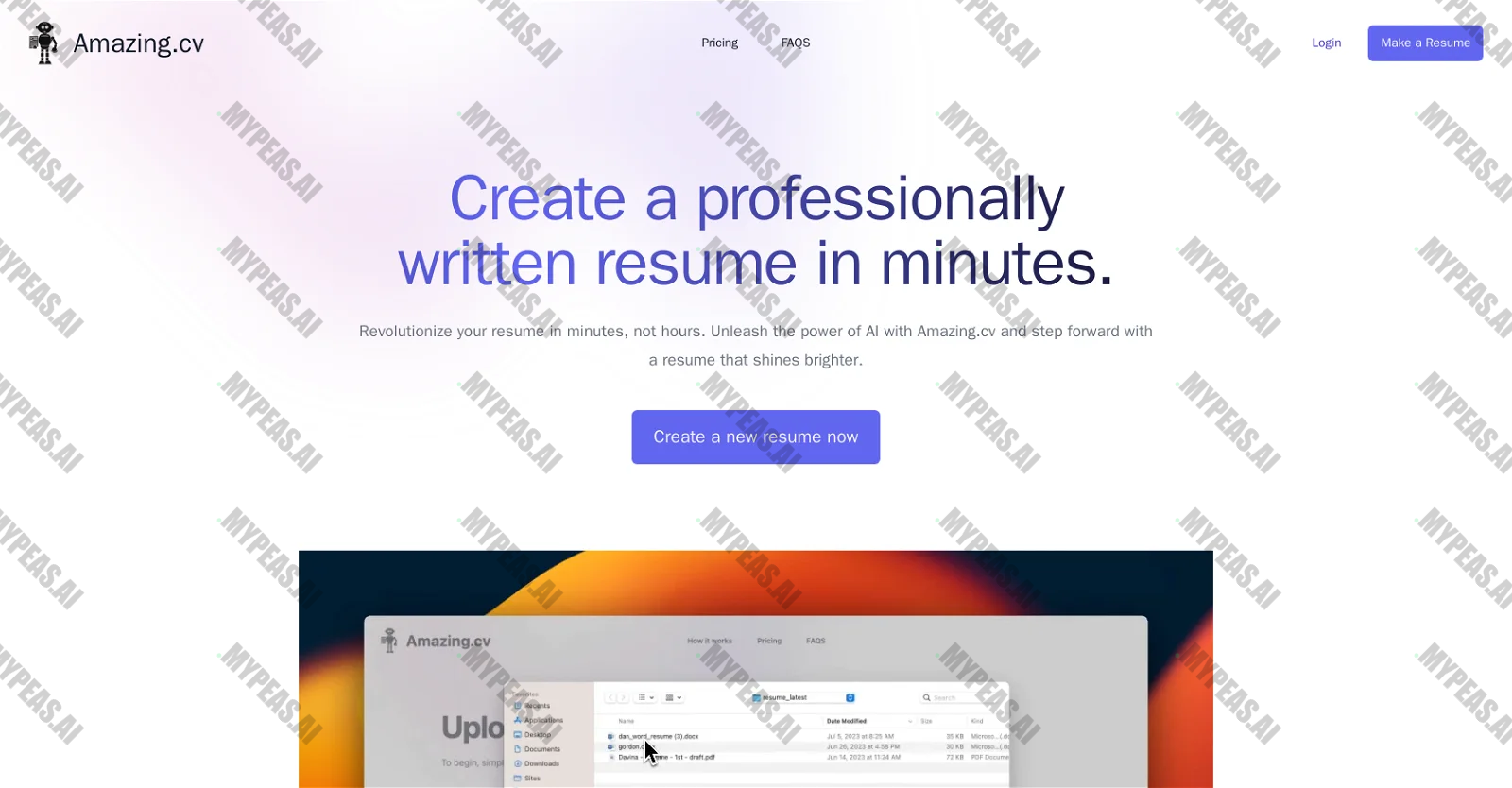 Amazing CV screenshot