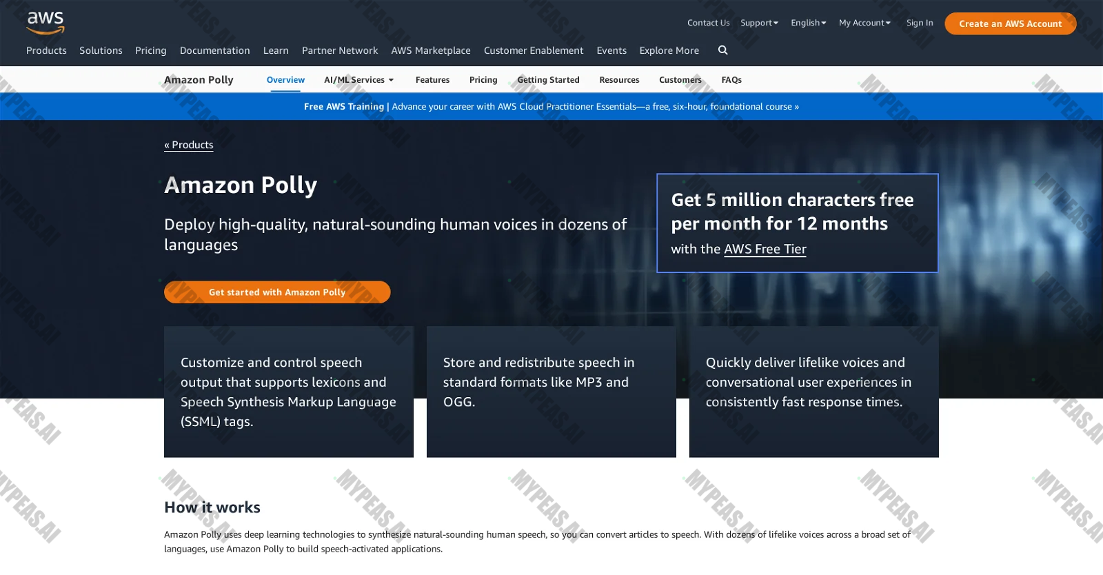 Amazon Polly screenshot