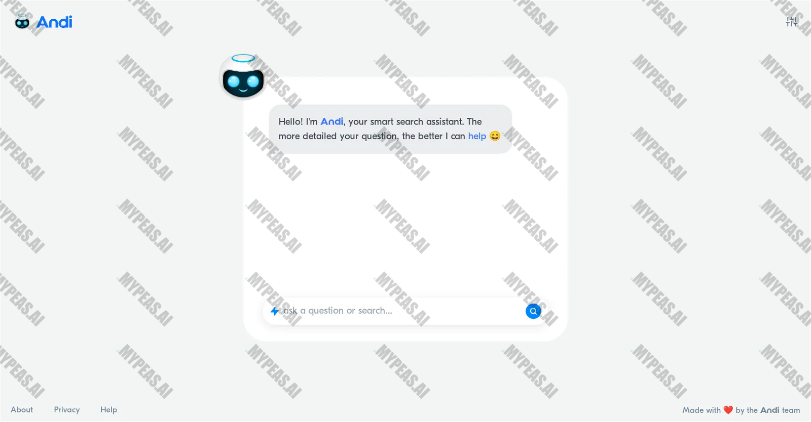 Andisearch screenshot