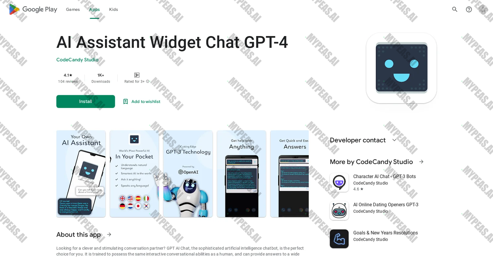 Android AI Assistant Widget screenshot