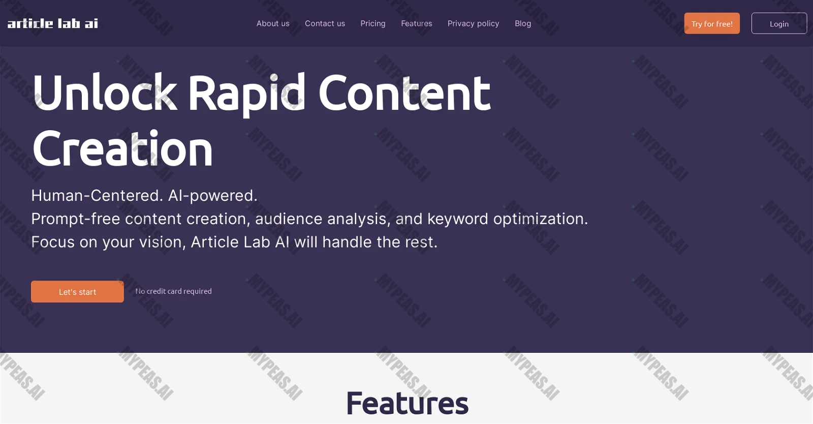Article Lab screenshot