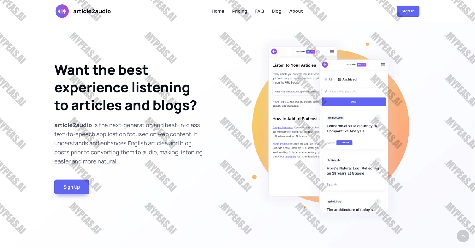 Article2audio screenshot