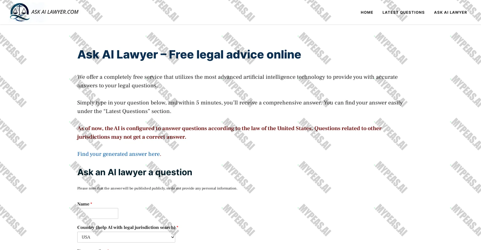 Askailawyer screenshot