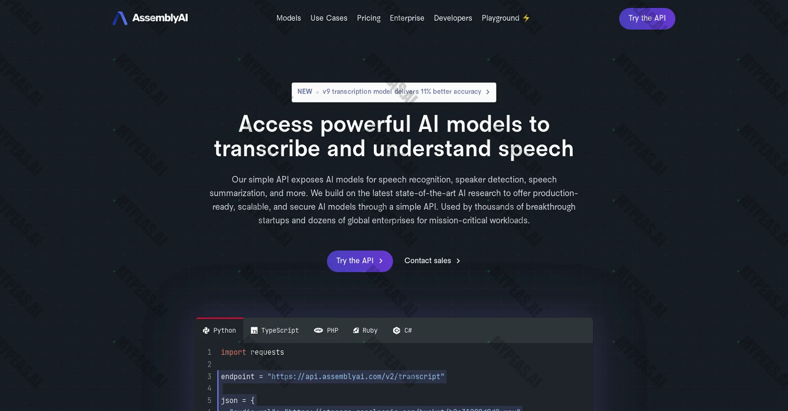 Assemblyai screenshot