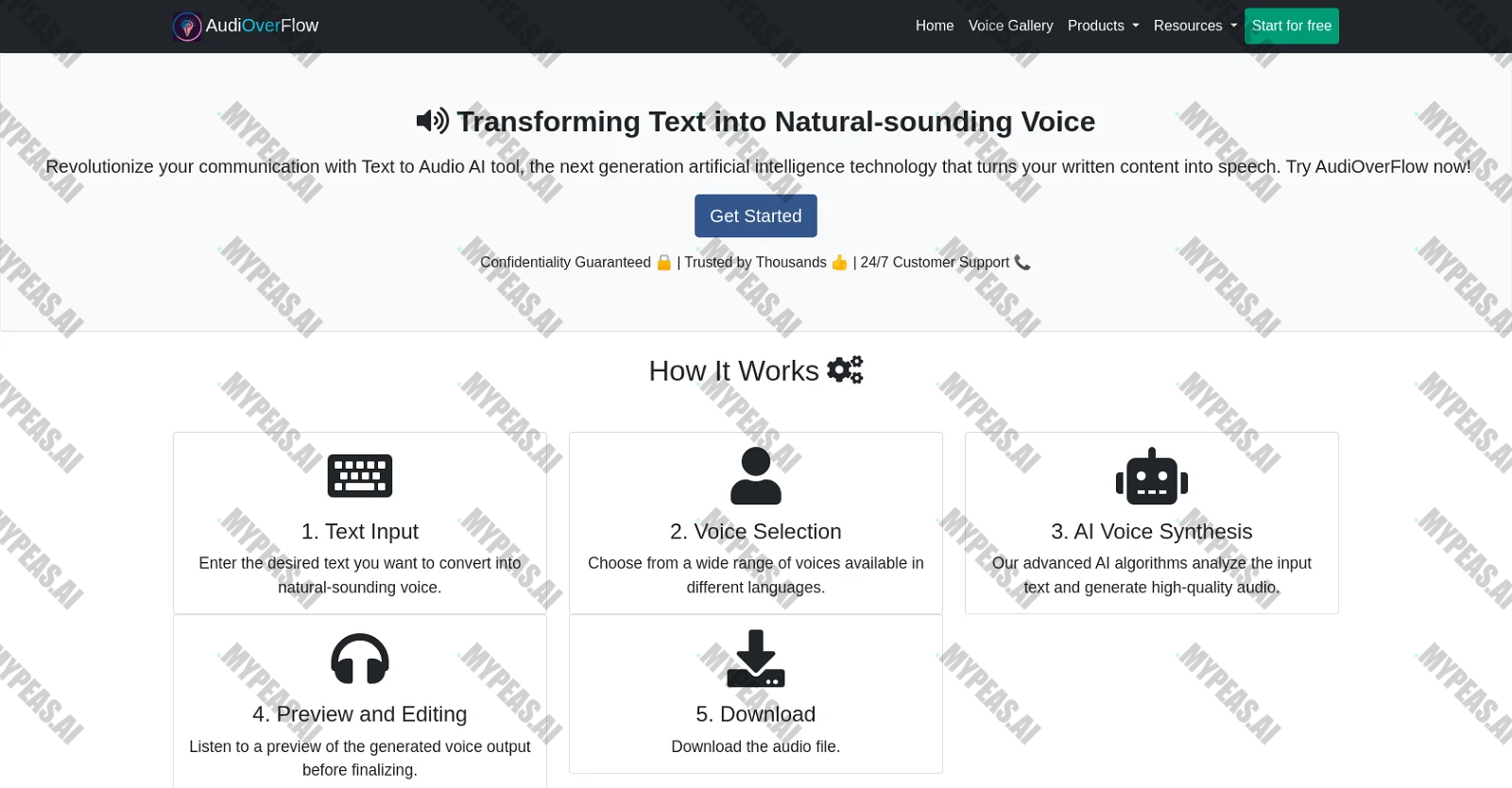 Audioverflow screenshot
