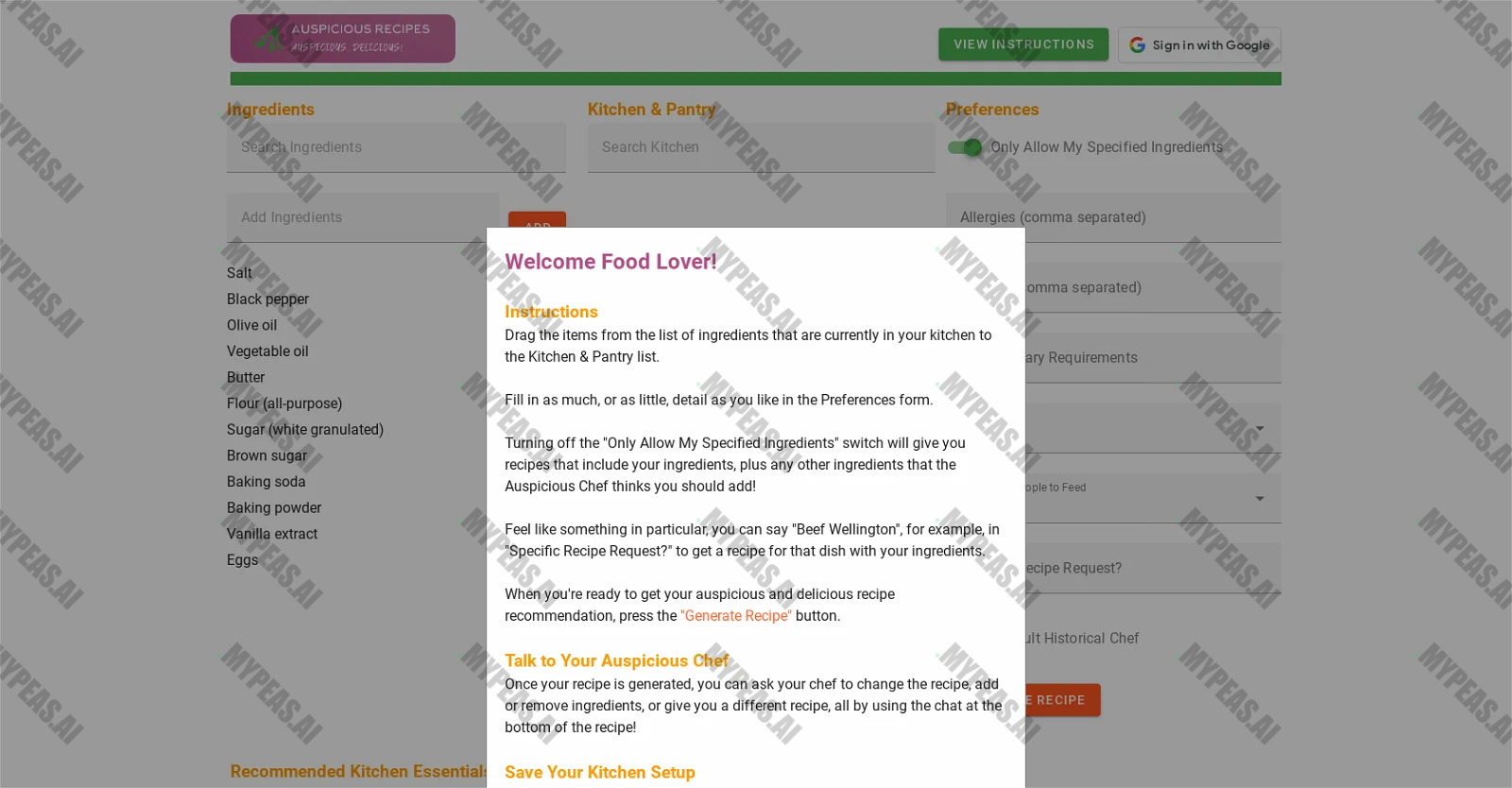 Auspicious Recipes screenshot