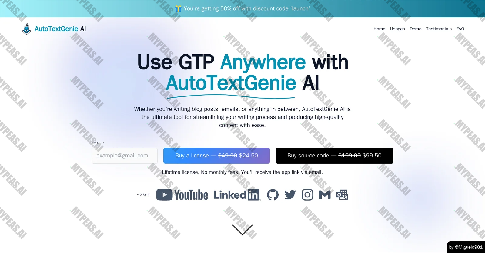 AutoTextGenie AI screenshot
