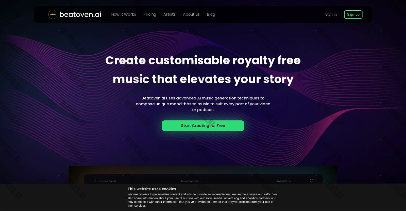Beatoven screenshot