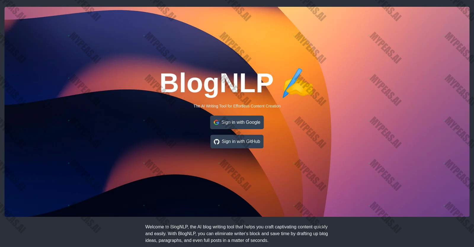 BlogNLP screenshot