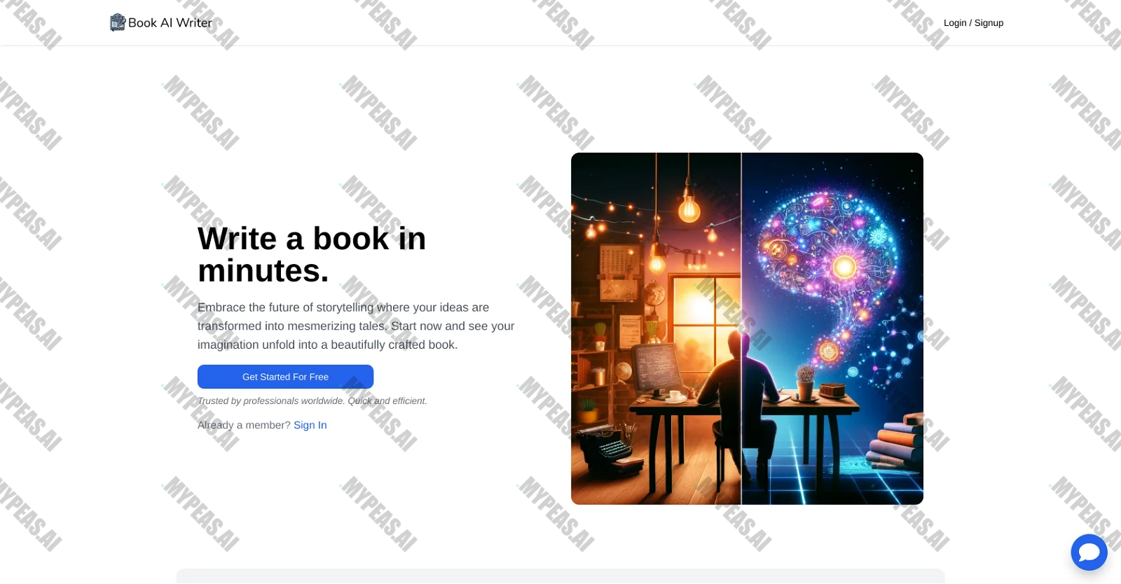 BookAIWriter.com screenshot