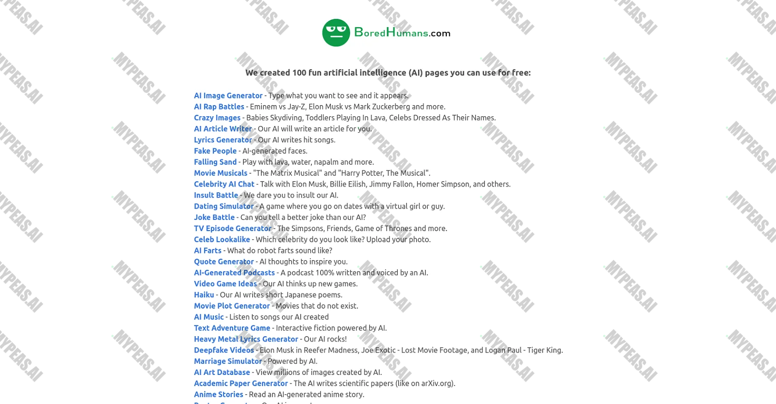 Boredhumans screenshot