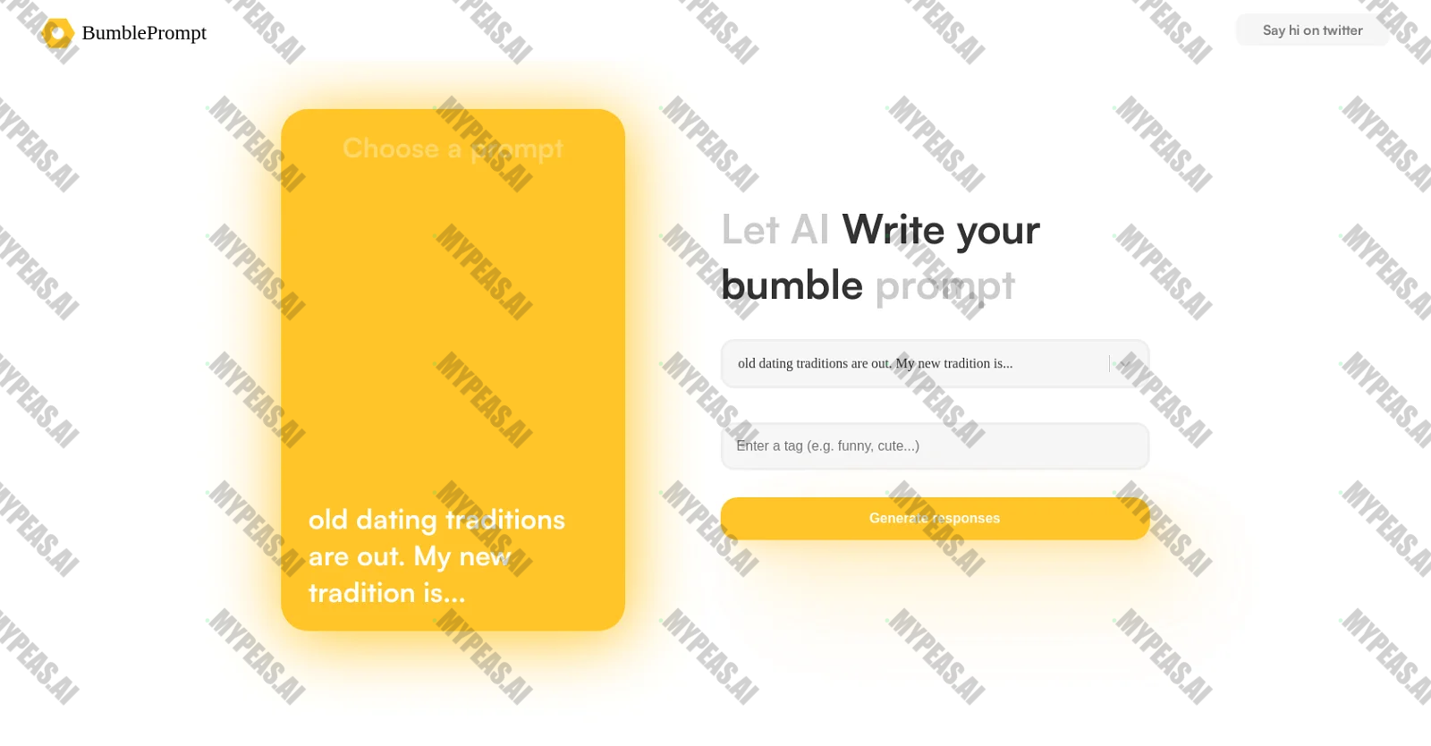 Bumble prompts screenshot