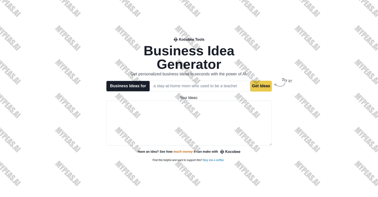 Business Idea Generator screenshot