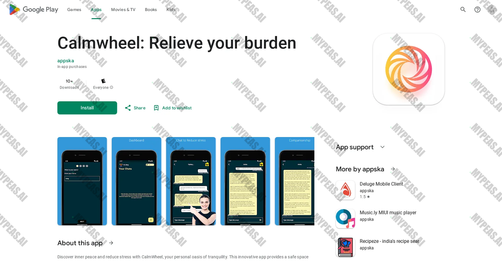Calmwheel screenshot
