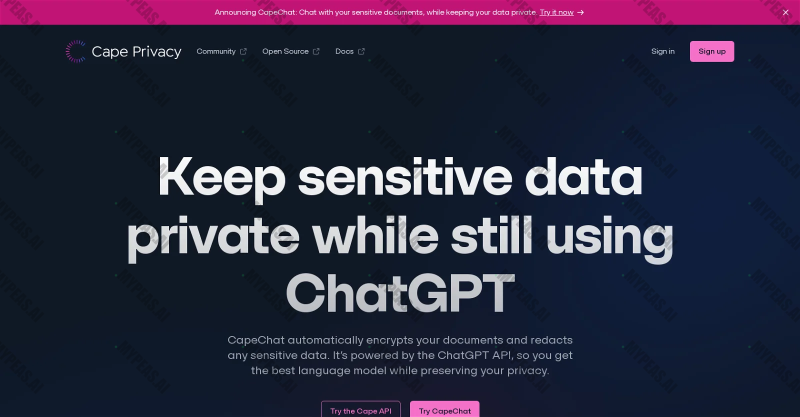 Capeprivacy screenshot