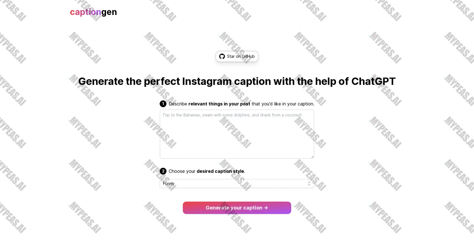 CaptionGen screenshot