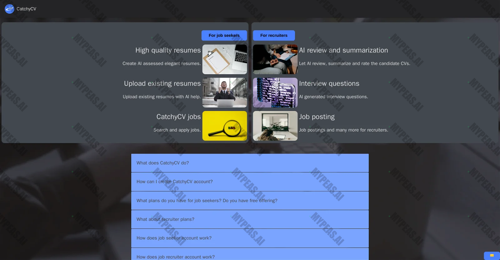 CatchyCV screenshot