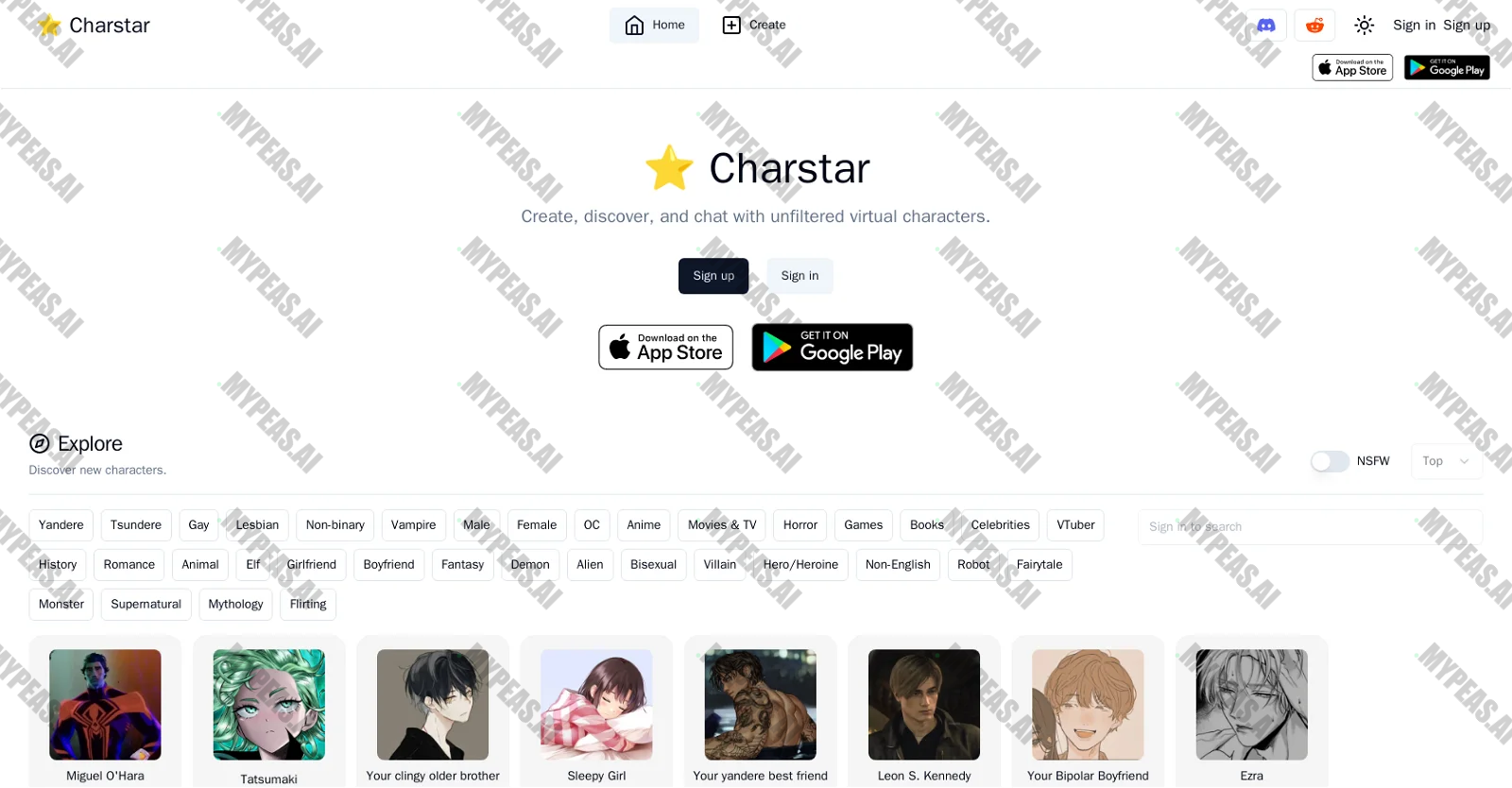 Charstar screenshot