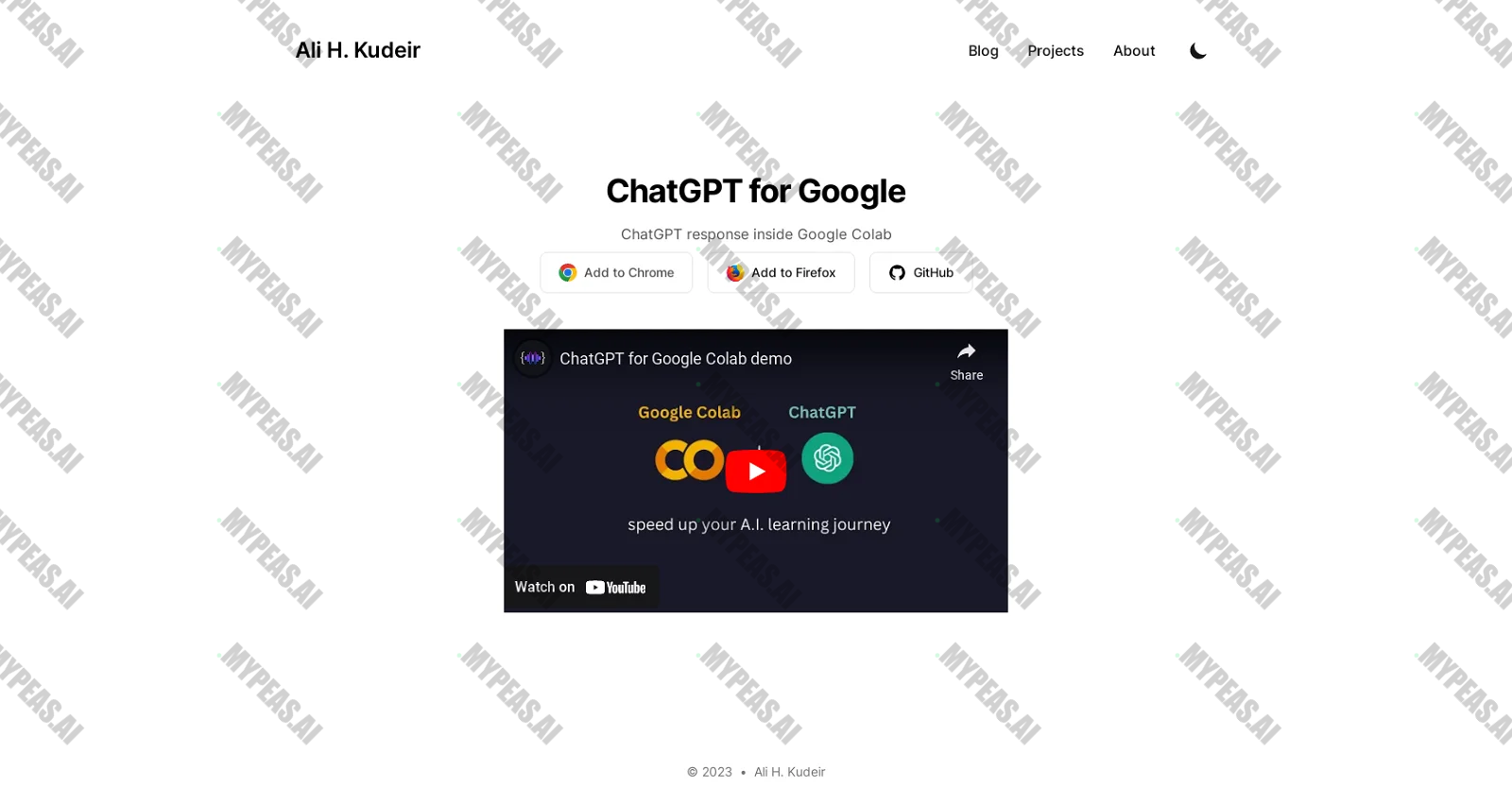 ChatGPT for Google Colab screenshot