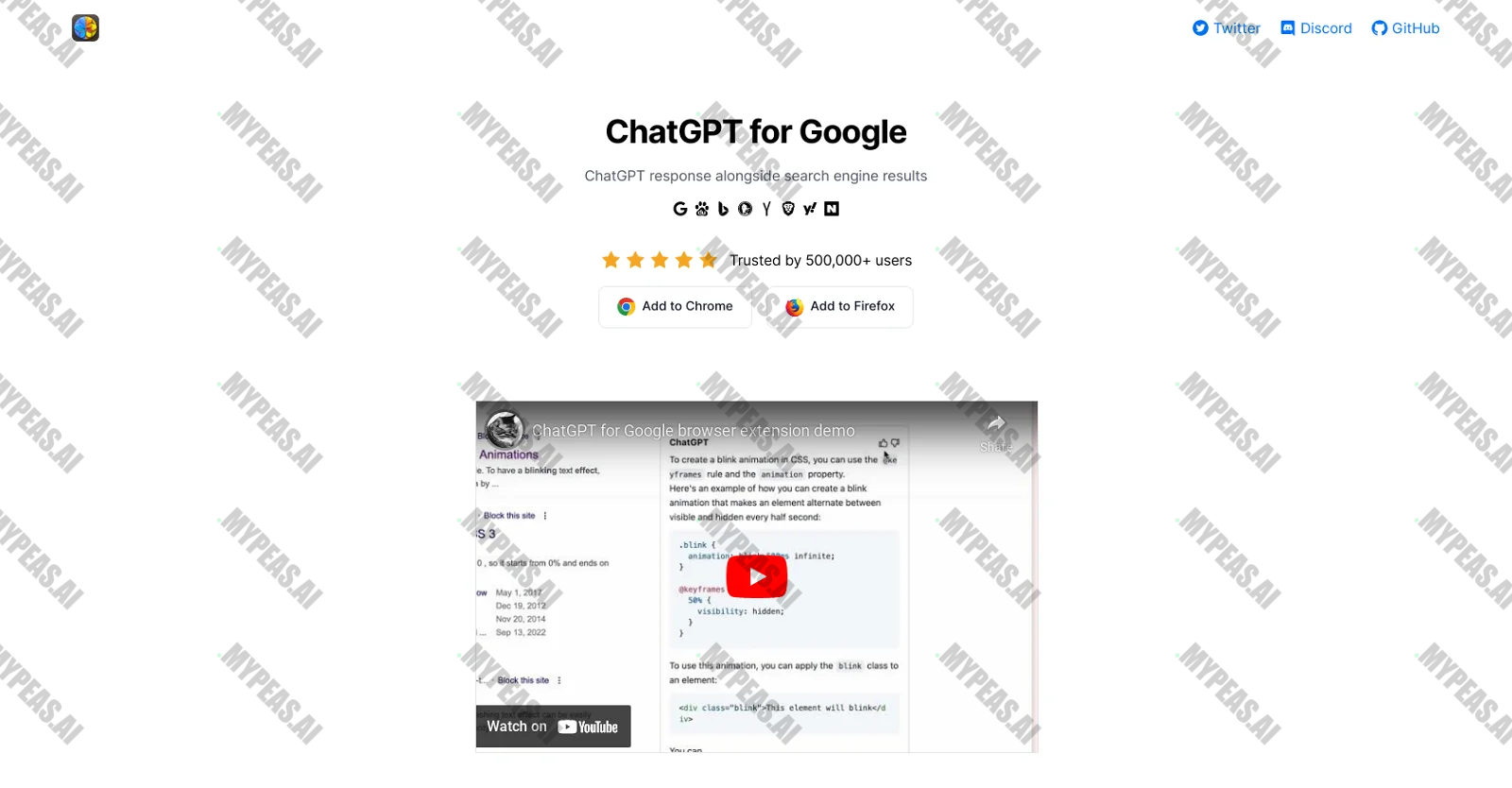 ChatGPT for Google screenshot