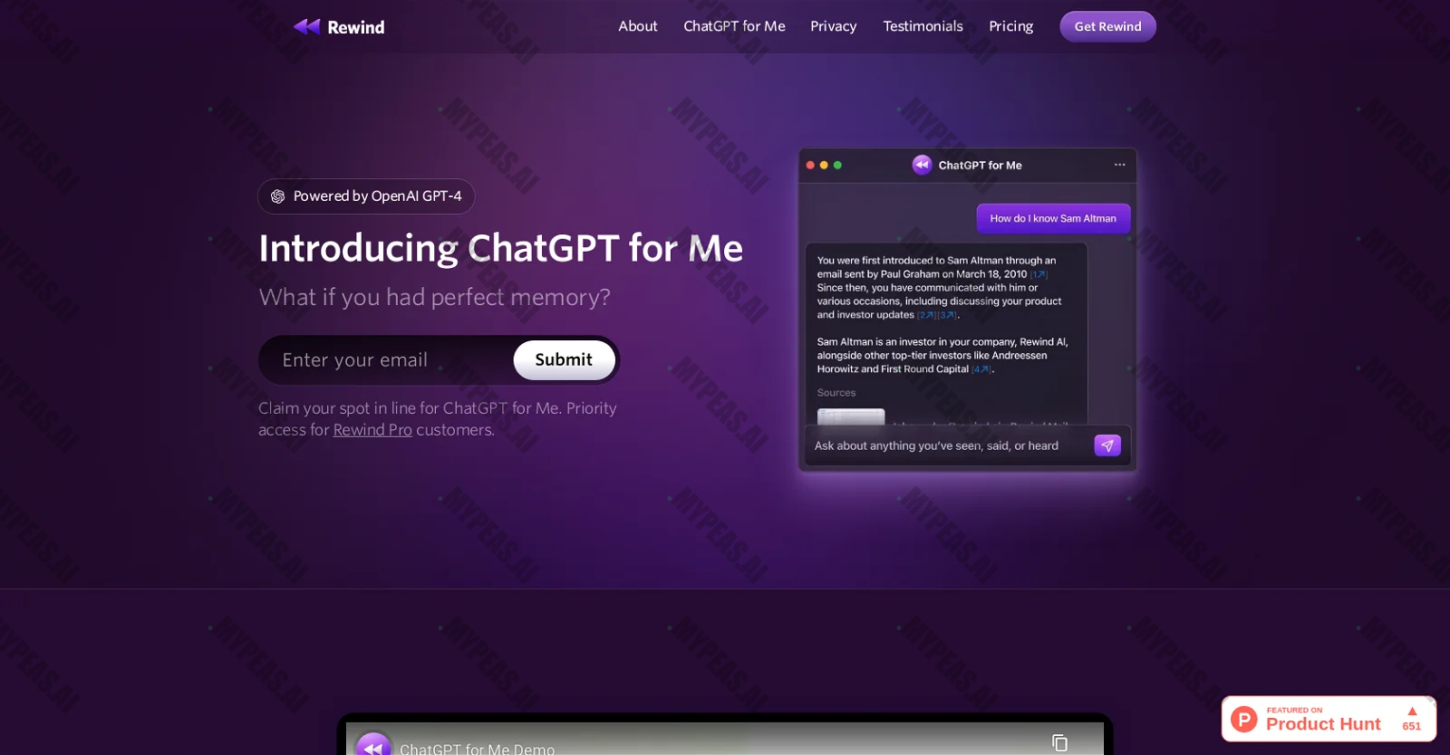 ChatGPT for Me screenshot