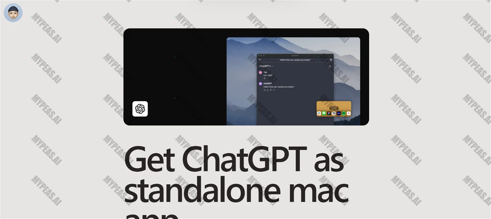 ChatGPT Mac Desktop App screenshot