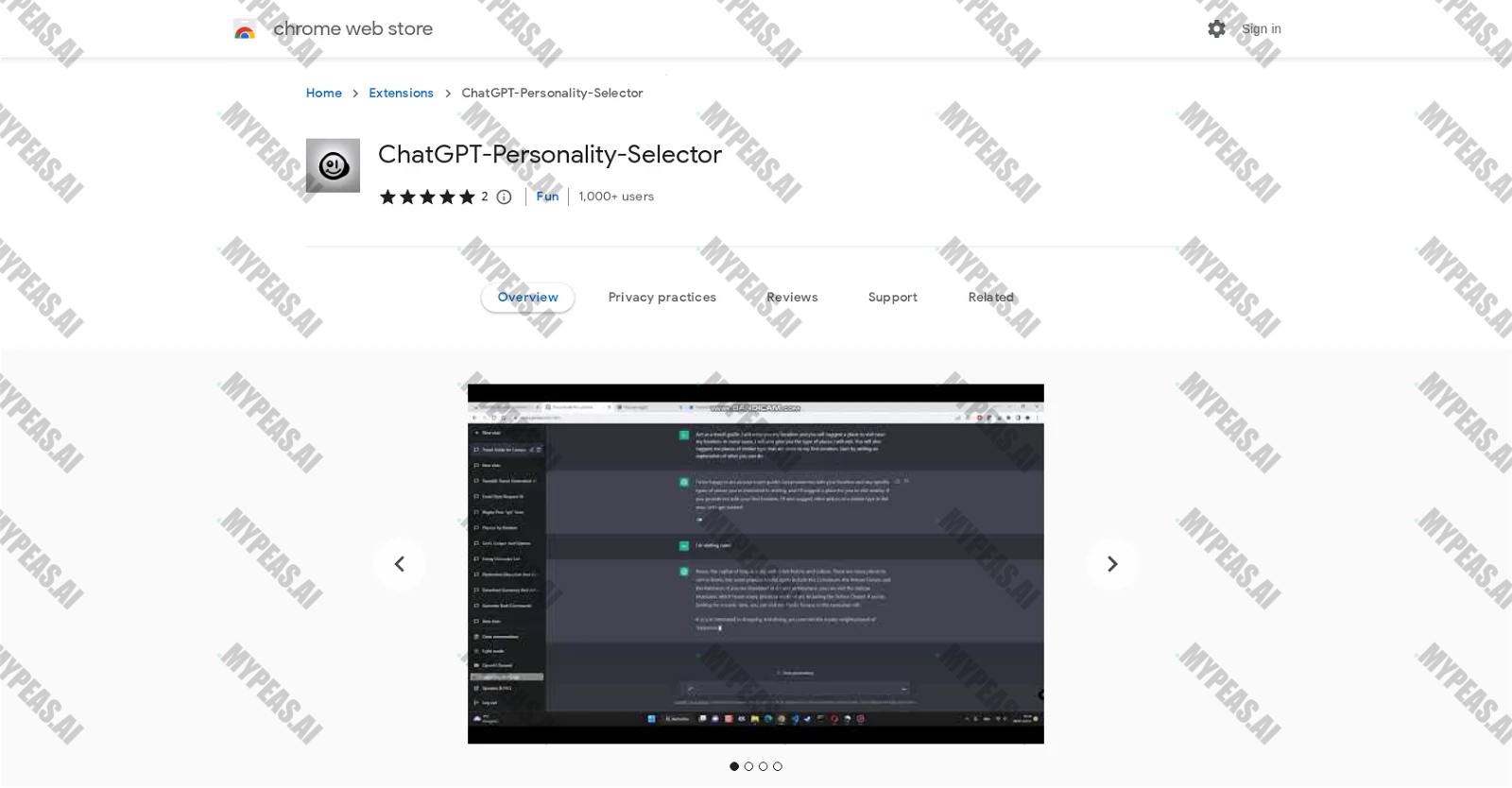 ChatGPT-Personality-Selector screenshot