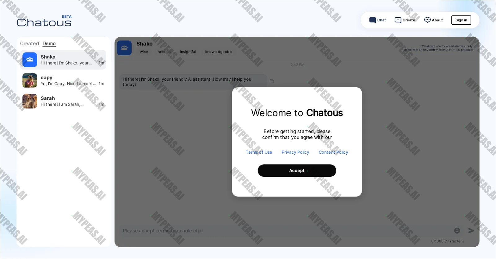 Chatous screenshot