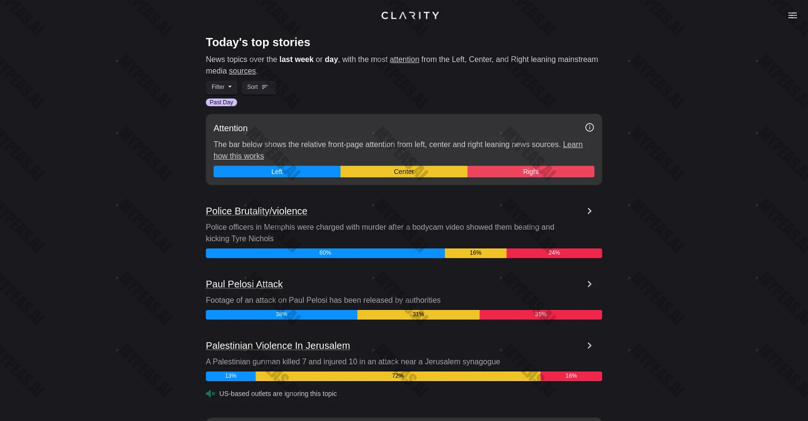 Clarity screenshot