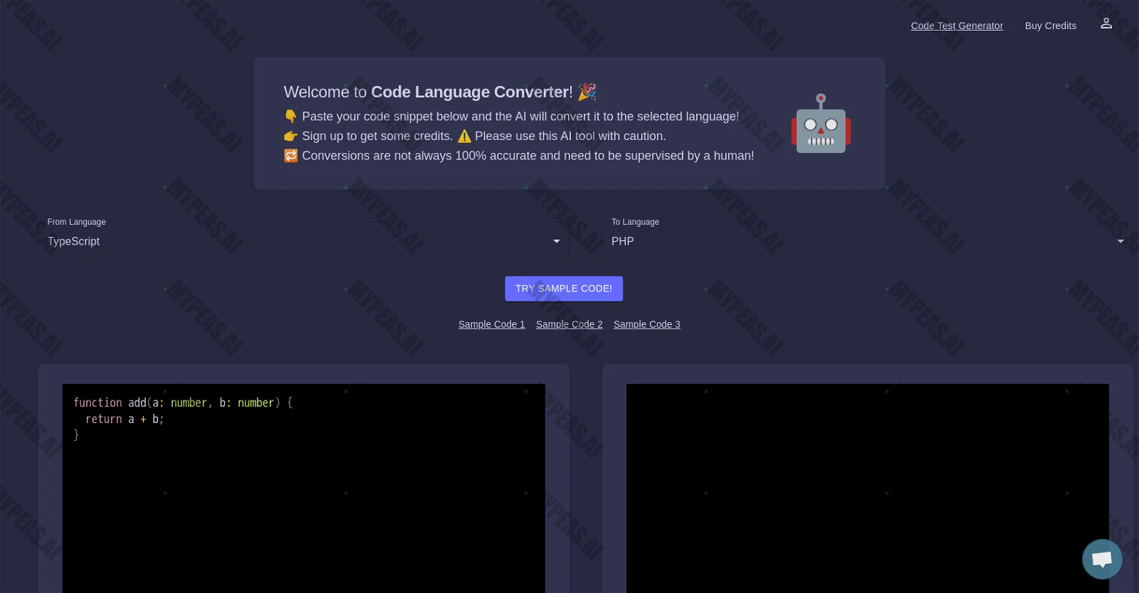 Code Language Converter screenshot
