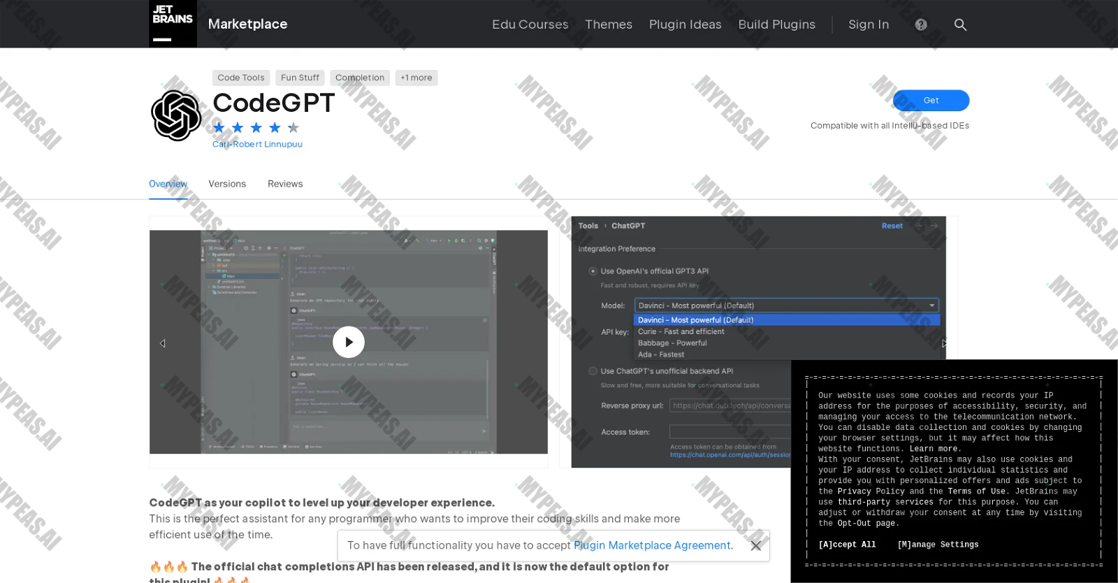 CodeGPT screenshot
