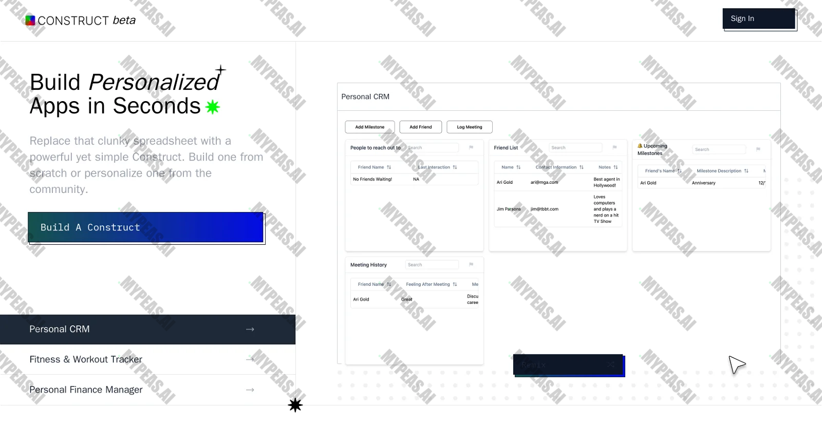 Construct screenshot